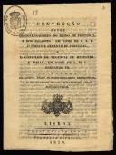 Convenção entre os Governadores do Reino de Portugal e dos Algarves, em nome de Sua Alteza Real o Príncipe Regente de Portugal e o Conselho de Regência de Espanha e Índias, em nome de Sua Magestade Católica Fernando VII. 