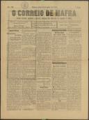 O Correio de Mafra: Jornal semanal, noticioso e agrícola, defensor dos interesses da Comarca de Mafra, Ano 5, n.º 181