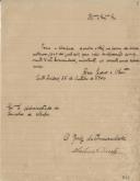 Ofício do juiz da Irmandade do Santíssimo Sacramento de Santo Isidoro, António Duarte, dirigido ao administrador do Concelho de Mafra, a informar do envio do orçamento da referida Irmandade, relativo ao corrente ano económico de 1900, para aprovação superior. 