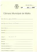 OP 281/1960 - Germano Jesus Machado - construção de moradia - Casal do Machado / Venda do Pinheiro 
Licença de construção nº 734/1960