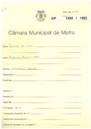 OP 1495/1962 - FRANCISCO DA SILVA - CONSTRUÇÃO DE UMA ARRECADAÇÃO AGRÍCOLA, CASAL DO OUTEIRO / MAFRA - LICENÇA DE CONSTRUÇÃO Nº 948/1963