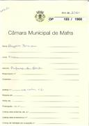 OP 185/1960 - Angelino Bernardino - ampliação de moradia - Ericeira - licença de construção nº 411/1960 26-11-60 e utilização nº 1747/1960 de 12-12-60