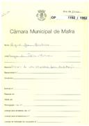 OP 1192/1962 - Miguel João Marchante - Largo da Feira, Malveira - dividir um 1.º andar para habitação. 
Obra sem licença de construção.