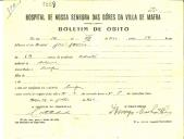 Boletim de Óbito 1859
José Gomes
Coval 350