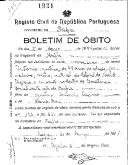 Boletim de Óbito 1921
António Justino
Coval 405