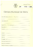 OP 1116/1962 - Alfredo Cardoso Gonçalves - Casais da Serra, Mafra - construção de um muro.
Licença de construção n.º 407/62