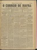 O Correio de Mafra: Jornal semanal, noticioso e agrícola, defensor dos interesses da Comarca de Mafra, Ano 3, n.º 71