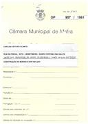 OP 957/1961 Carlos Esteves Duarte - Rua do Pinhal, nº 23, em Montemuro / União das freguesias da V. do Pinheiro e Santo Estevão das Galés - construção de uma moradia - licença de construção nº 1739/1961 licença de utilização nº 654/1962 