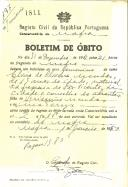 Boletim de Óbito 1811
Elvira de Oliveira Mendes
Coval 197