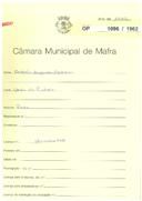 OP 1096/1962 - António Augusto Corredoura - Venda do Pinheiro, Milharado - construção de um prédio.  
Licença de construção n.º 603/62
Prorrogação de licença n.º 1793/62