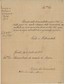 Ofício do juiz da Irmandade do Santíssimo da Freguesia do Gradil, António da Cruz Maráo, dirigido ao administrador do Concelho de Mafra, relativo ao envio da conta geral da receita e despesa desta irmandade respeitante ao ano económico de 1915 a 1916.