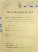 OP 5905/1971- Miguel Jacinto Cristovão - Construção de moradia, Estrada Municipal n.º 548 - Alcaínça / S. Miguel de Alcainça - licença de construção 1248/1971 - Licença de utilização nº 332/1972