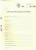 OP 94/1979
José Pereira Pinto
Malveira
Construção de um edificio
Licença de construção nº 839/1980
Licença de utilização nº 256/1986