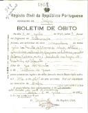 Boletim de Óbito 1858
João dos Santos
Coval 349