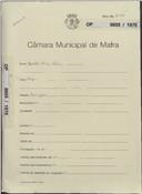 OP 5605/1970 - Manuel Dias Luis - construção de garagem, Av. 1º de Maio - Mafra - licença de construção nº 88/1971 - licença de utilização nº 374/1998  