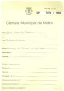 OP 1376/1962 - José Alexandre Ferreira - adaptação de barração a moradia, Cachoeira / Milharado - licença de construção nº 1398/1962 - licença de utilização 101/1971