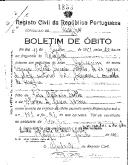 Boletim de Óbito 1853
Maria Celeste Correia Coelho
Coval 16