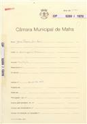 OP 5289/1970 João Pereira dos Reis - São Domingos - Encarnação - construção de uma moradia licença de construção nº 1346/1970 licença de utilização nº 88/1971 