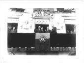 Fotografia do Eng.Duarte Pacheco Pereira [ Ministro das Obras Públicas e Comunicações] com o Capitão João Lopes [Presidente da Câmara de Mafra] entre outros na varanda do antigo Casino da Ericeira