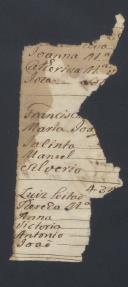 Rol de confessados da Vila de Mafra (fragmento)