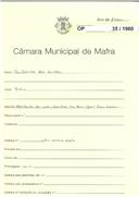 OP 35/1960 - Guilherme dos Santos - Mafra - Abertura de uma montra num prédio na Rua José Elias Garcia -Mafra
Licença de construção n.º 387/1960