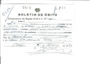 Boletim de Óbito 2803
Nado morto
Coval 252