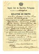 Boletim de Óbito 494
Gertrudes Moreira de Oliveira
Coval 362