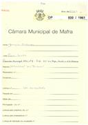 OP 800/1961 Joaquim Antunes - Caminho Municipal 1171, nº. 6 - Picão - freguesia de Gradil - fazer alterações num barracão 
licença de construção nº 841/1961
licença de utilização nº 73/1970 