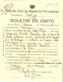 Boletim de Óbito 1646
Manuel Silvestre Quintas
Coval 284