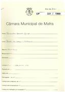 OP 331/1960 - Fernando Manuel Jorge - Construção de habitação, Póvoa da Galega / Milharado - Licença de construção n.º 1710/1960 - Licença de utilização n.º 83/1965