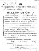 Boletim de Óbito 1912
Nado morto
Coval 35