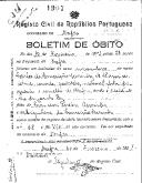 Boletim de Óbito 1907
Carlos da Conceição Serrinha
Coval 391