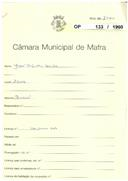 OP 133/1960 - José Capucho Cecílio - construção de barracão - Azueira - licença de construção nº 263/1960.