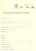 OP 981/1961 - JOAQUIM FRANCO - ADAPTAÇÃO DE ARRECADAÇÃO A HABITAÇÃO, ACHADA / MAFRA