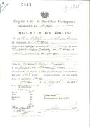 Boletim de Óbito 2463
Evaristo Lopes Batalha
Coval 169