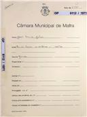 OP 6112/1971 - João Ricardo Júnior - Rua da Escola - A-da-Perra-Mafra
Construção de uma moradia
Licença de construção n.º 423/1972
Licença de habitação n.º 323/1972