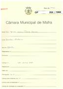 OP 264/1960 - Luis Manuel Sousa Freire Curado - construção de moradia - Carvalhal / Cheleiros 
Licença de construção nº 1948/1960 
Licença de utilização nº 370/1961 