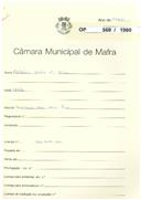 OP 569/1960 -António César da Silva - Mafra - Construção de habitação de dois pisos.
Licença de construção n.º 755//1961
Licença de habitação/ocupação n.º 1032/1963