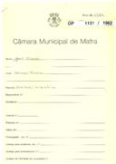 OP 1131/1962 - João Simões - Seixal, Ericeira - construção de uma moradia.
Licença de construção n.º 425/62.
Licença de habitação n.º 176/65.