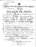 Boletim de Óbito 1875
Nado morto
Coval 23