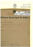 OP 349/1960 - José Simões Esteves - Casal das Campinhas - Asseiceira Grande-Venda do Pinheiro - Construção de uma arrecadação para cereais e alfaias agrícolas.
Licença de construção n.º 916/1960