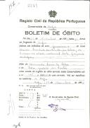 Boletim de Óbito 2244
Maria Lucrécia dos Santos da Silva
Coval 117