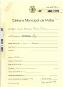 OP 5249/1970 Maria Isabel Rodrigues Ferraz Ferreira Picanceira - Mafra - construção de uma moradia garagem e muro licença de construção nº 2050/1970 - licença de utilização nº 105/1973 