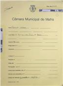 OP 5995/1971 - Fernando Esteves - Vale da Guarda-Vila Franca do Rosário
Construção de uma moradia
Licença de construção n.º 634/1971
Licença de habitação n.º 56/1972