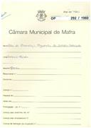 OP 292/1960 - Ana da Conceição Figueiredo de Almeida Henriques e outro - construção de moradia - Lamarão / Malveira -
licença de construção nº 6/1961 
licença de utilização nº 1310/1961 