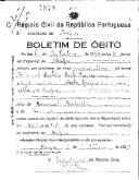 Boletim de Óbito 1878
Manuel Leitão Batalha
Coval 25