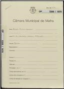 OP 5388/1970
Manuel Branco Quirino
Avenida da Liberdade, Tituaria, Milharado
Licença de construção n.º 926/70
Licença de utilização n.º 160/1973