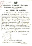 Boletim de Óbito 1342
Manuel Domingues Louriz
Coval 457