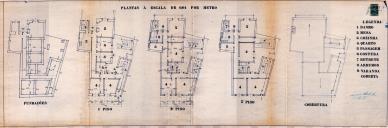 OP João Tiburcio de Almeida - Rua Alves Crespo, na Ericeira. Reconstruir duas casas de habitação - Licença de construção nº 1532/1956 - Licença de utilização nº 2136/1958.