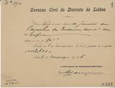 Governo Civil do Distrito de Lisboa - Processo da conta de receita e despesa da Junta de Paróquia da Ericeira, Concelho de Mafra relativa ao ano de 1905. 